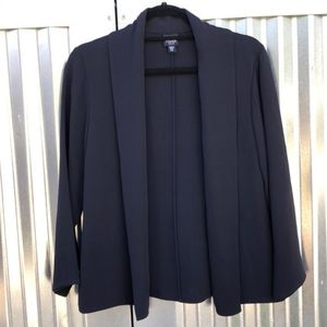 Eileen Fisher black silk open jacket